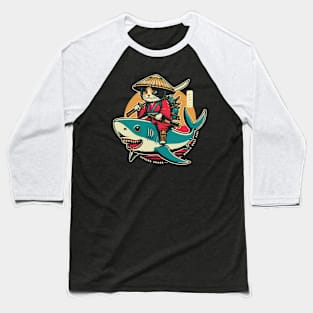 Feline Samurai Baseball T-Shirt